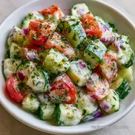 Creamy Tomato Cucumber Salad: 15 Mins