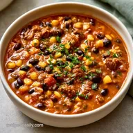Easy Crock Pot Taco Soup with Ground Beef