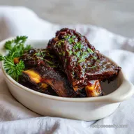 Easy Oven Baked BBQ Beef Ribs for 4 Servings
