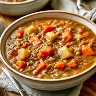 Easy Slow Cooker Lentil Soup Meal Prep