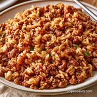 Ground Beef Rice Casserole for 6 Servings
