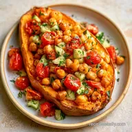 Stuffed Sweet Potatoes with Chickpeas