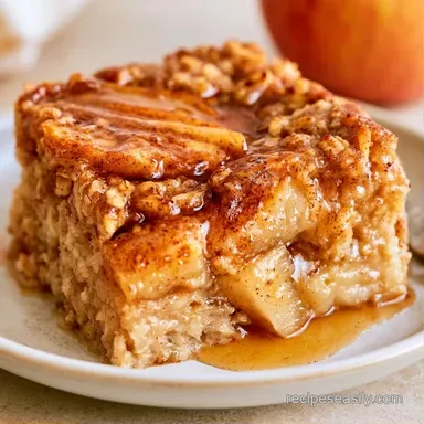 Baked Apple Oatmeal for 6 Servings Recipe Card