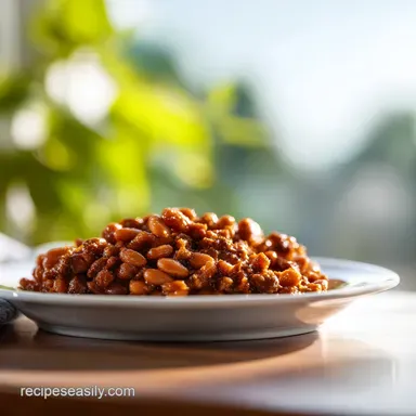 Baked Beans with Ground Beef: Caramelized Recipe for 11 Servings