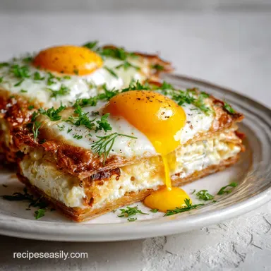 Tasty Baked Eggs Napoleon: Crispy Baked Recipe Card