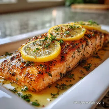 Easy Baked Salmon with Lemon in 20 Minutes Recipe Card
