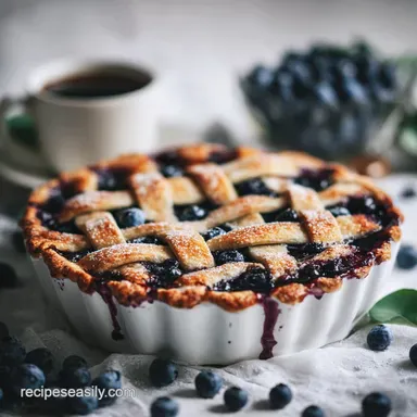 The Best Blueberry Pie Recipe: Crispy Baked Crust Recipe Card