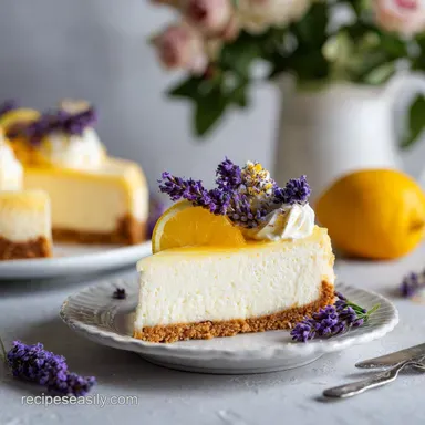 The Best Lemon Lavender Cheesecake: No-Bake Recipe Recipe Card