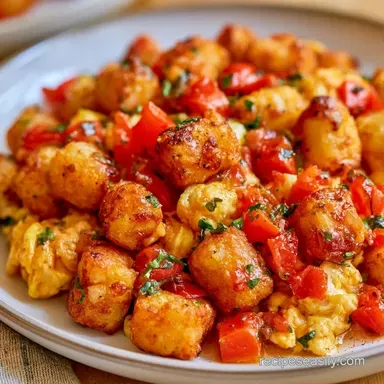 Crispy Breakfast Casserole Tater Tot Recipe Card