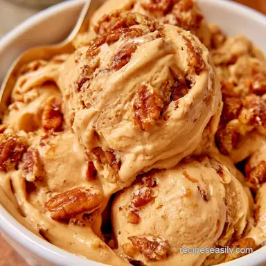 Butter Pecan Ice Cream for 8 Servings Recipe Card