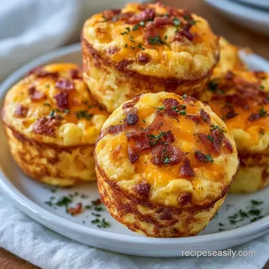 Cheesy Egg Lunch Muffins Meal Prep Recipe Card