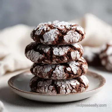 Chewy Chocolate Crinkle Cookies: A Rich Brownie-Like Dessert Recipe Card