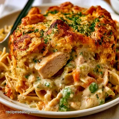 Chicken Noodle Casserole Recipe Card