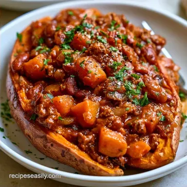 Chili Stuffed Sweet Potatoes Meal Prep