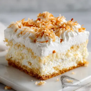 Coconut Cream Cake Recipe for 16 Slices Recipe Card