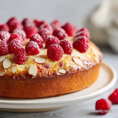 Cozy Raspberry Almond Cake for 8 Servings Recipe Card