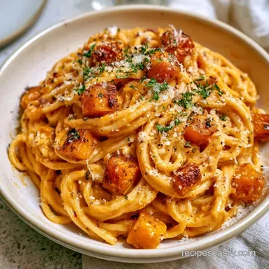 Creamy Butternut Squash Pasta Recipe Card