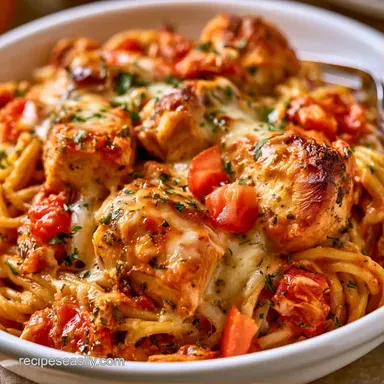 Chicken Spaghetti Casserole: Creamy Recipe Card