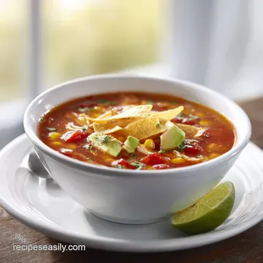 Creamy Chicken Tortilla Soup Recipe in 30 Minutes