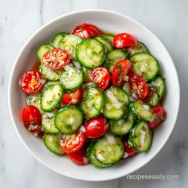 Creamy Cucumber Tomato Salad: 15 Min