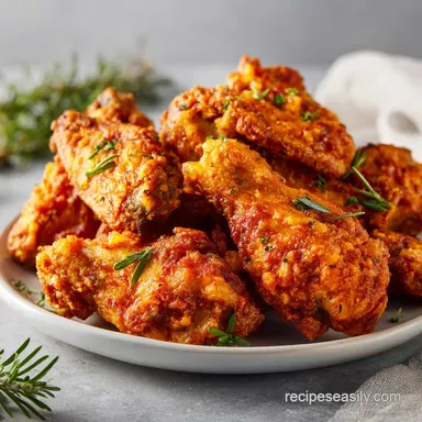 Football Party Food Idea with Buffalo Chicken Wings Recipe Card