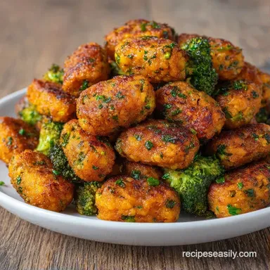 Sweet Potato Tots with Broccoli Recipe Card