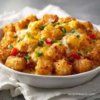 Tater Tot Casserole in 45 Minutes with Savory Ground Beef Recipe Card