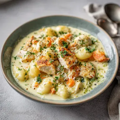 Crockpot Chicken Gnocchi Soup for 6 Servings Recipe Card