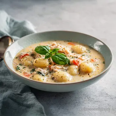 Crockpot Chicken Gnocchi Soup for 6 Servings