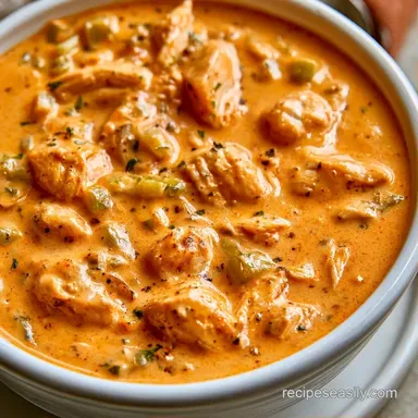 Creamy Cajun Chicken Soup: 8 Servings Recipe Card
