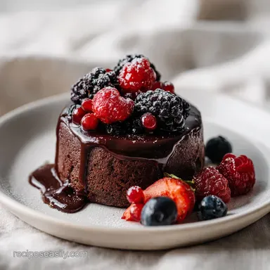 Healthy Valentines Day Treat with Dark Chocolate and Berries Recipe Card