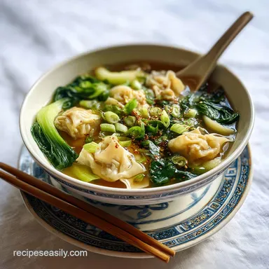 Easy Deconstructed Wonton Soup Recipe | 25 Min Recipe Card