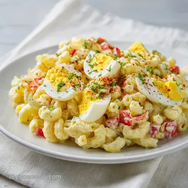 Deviled Egg Macaroni Pasta Salad Recipe: In 25 Minutes Recipe Card