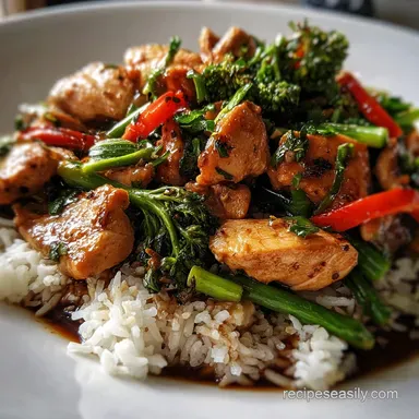 Easy Chicken Thigh StirFry Recipe in 20 Minutes: Tender Recipe Card