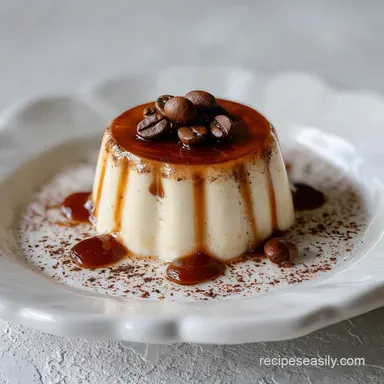 Easy Coffee Panna Cotta Dessert for 4 Servings Recipe Card