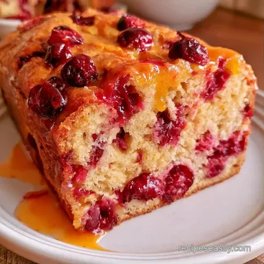 Easy Cranberry Bread with Orange Glaze Recipe Card