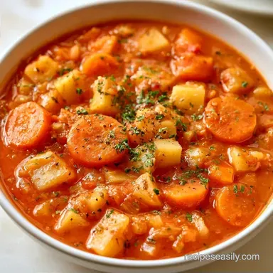 Easy Crock Pot Vegetable Soup for 6