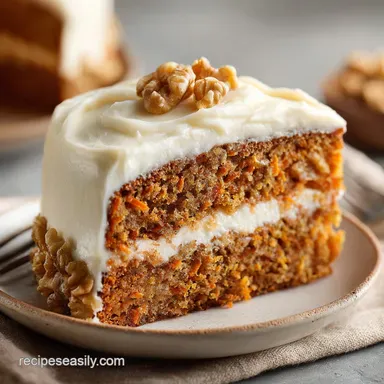 Easy Moist Carrot Cake Recipe: Tender Recipe Card