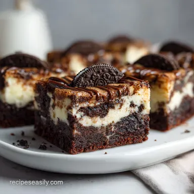 Easy Oreo Cheesecake Brownies: Ready in 30 Min Baked Recipe Card