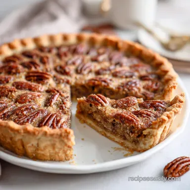 Easy Southern Pecan Pie Recipe for 8 Servings Recipe Card