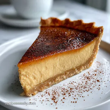 Tasty Espresso Custard Pie for 8 Servings Recipe Card