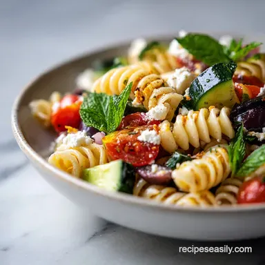 Simple Greek Pasta Salad Recipe in 25 Minutes