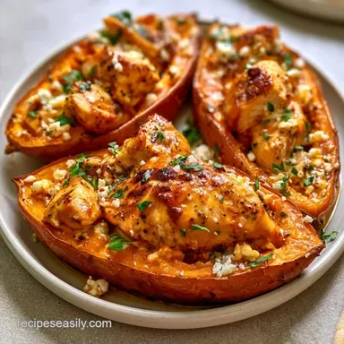 Greek Stuffed Sweet Potatoes with Chicken
