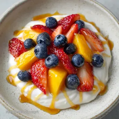 Greek Yogurt Fruit Bowl in 5 Minutes Recipe Card