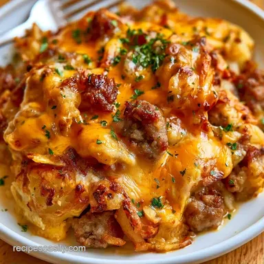 Hash Brown Breakfast Casserole for 12 Recipe Card