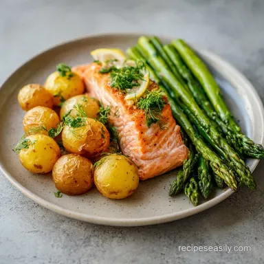 Healthy Baked Salmon with Potatoes Recipe Card