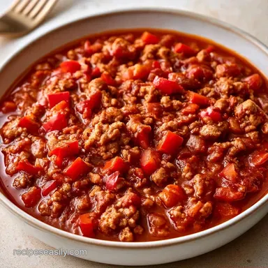 Turkey Chili for 6 Servings Recipe Card