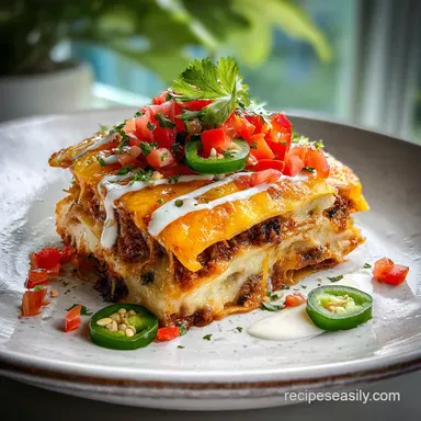Mexican Layered Casserole Ready in 50 Minutes Recipe Card