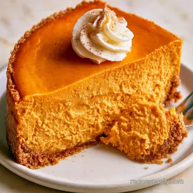 NoBake Pumpkin Cheesecake for 8 Slices Recipe Card