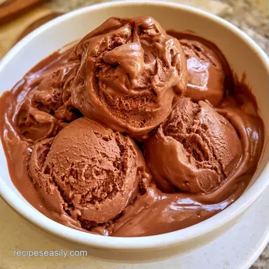 Chocolate Ice Cream with Condensed Milk Recipe Card